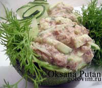 Салат из авокадо с тунцом. Фото-рецепт
